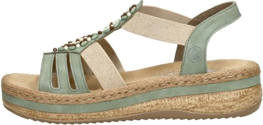 Rieker Mintgroene Sandaal met Kralen en Plateauzool Multicolor Dames - Foto 2