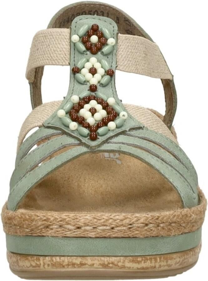 Rieker Mintgroene Sandaal met Kralen en Plateauzool Multicolor Dames - Foto 3