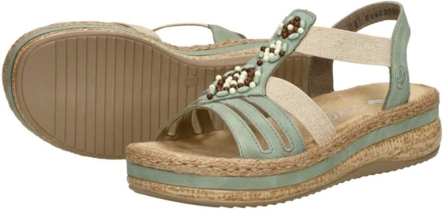 Rieker Mintgroene Sandaal met Kralen en Plateauzool Multicolor Dames - Foto 6