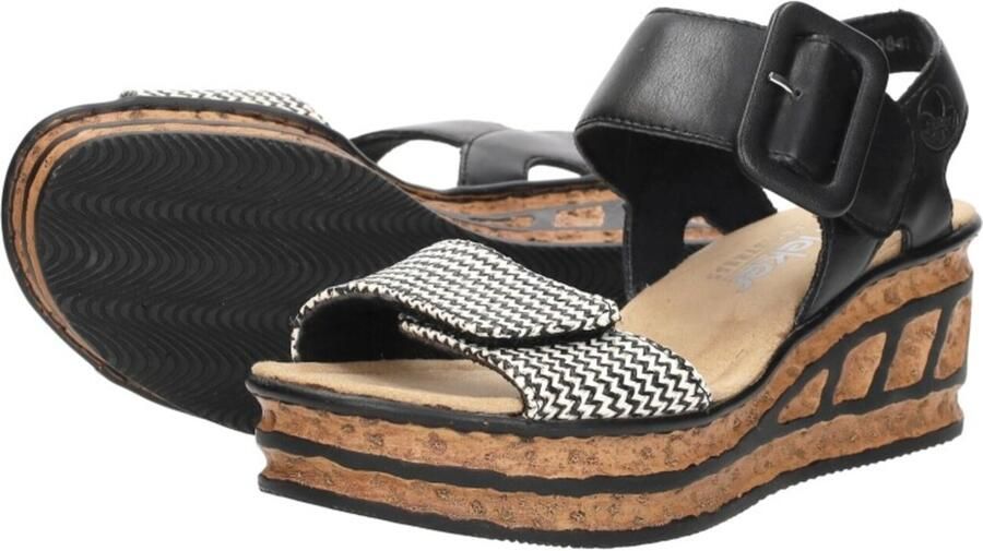 Rieker Sandalen met sleehak 68172-00 - Foto 10