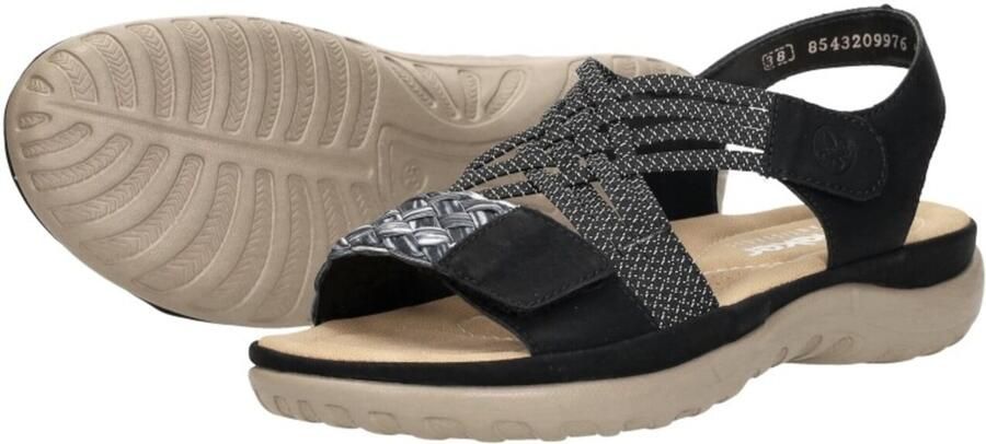 Rieker Sandalen zomerschoen sandaal sleehak met gevlochten bandage - Foto 8