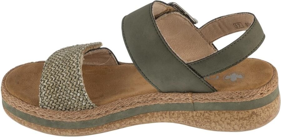 Rieker Sandaal 'Rimo-Sandalen aus Leder mit Keilabsatz' groen - Foto 13