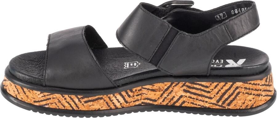 Rieker Zwarte leren sandaal met print Black Dames - Foto 4