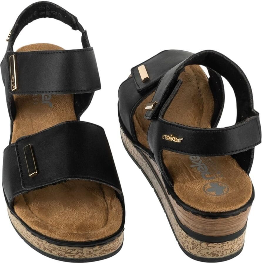 Rieker Sandalen met sleehak 63781-00 - Foto 2