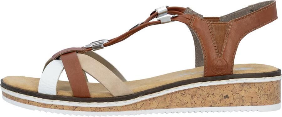 Rieker Sandalen zomerschoen sandaal sleehak met accessoires versierd - Foto 7