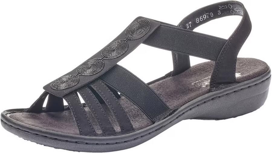 Rieker Sandalen zomerschoen sandaal keilhak met decoratieve applicatie - Foto 1