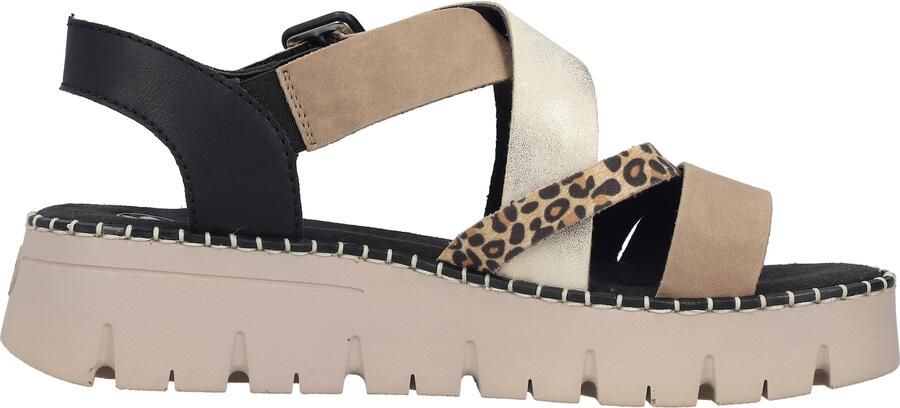 Rieker Sandalen met riem beige donkerbeige zilver - Foto 7