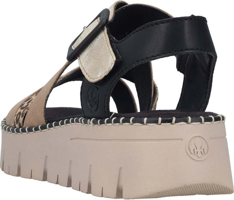Rieker Sandalen met riem beige donkerbeige zilver - Foto 4