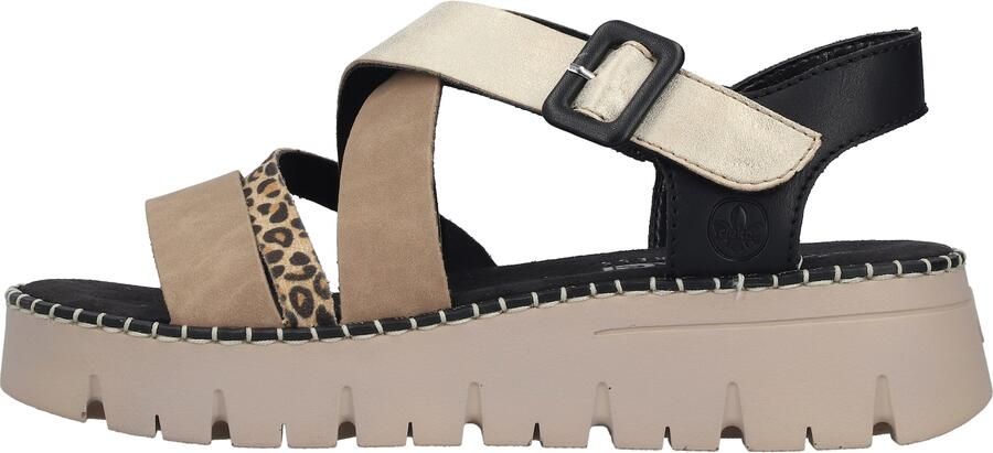 Rieker Sandalen met riem beige donkerbeige zilver - Foto 6