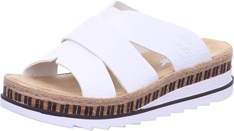 Rieker Sandalen met riem 'Pantolette Damen V7989 80 Kunststoff (Synthetik) in weiß' wit - Foto 3