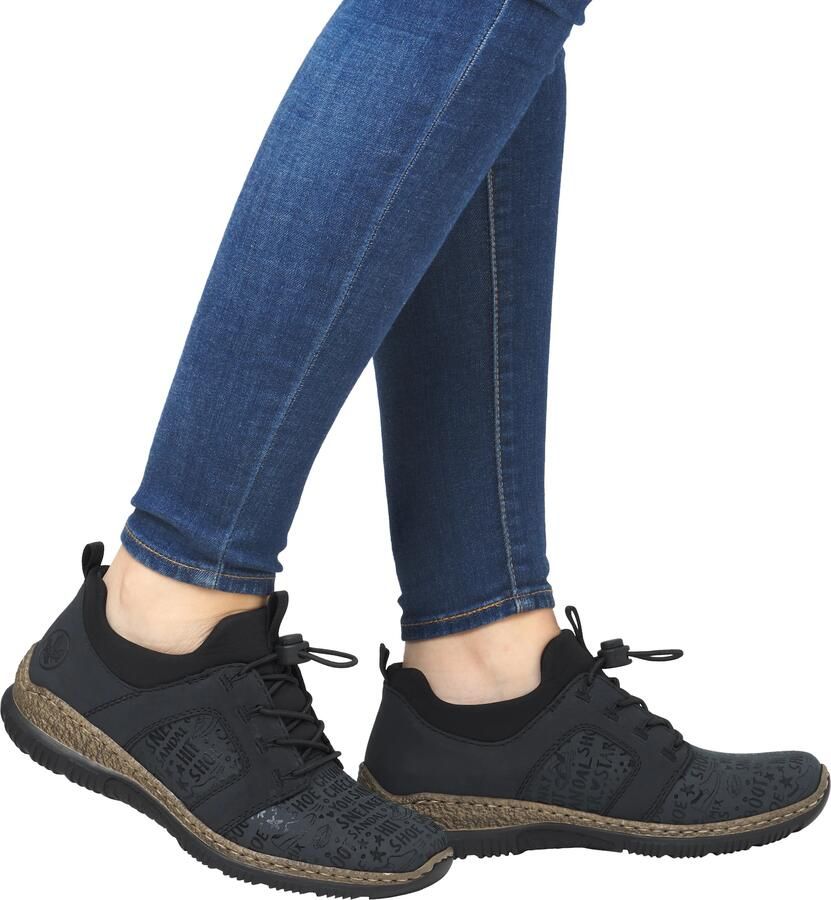 Rieker Slip-on sneakers instapschoen vrijetijdsschoen lage schoen met praktische aanhaallussen - Foto 4