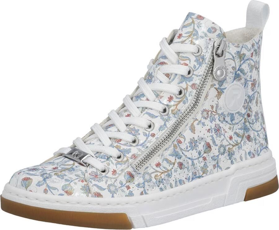 Rieker Sneakers hoog lichtblauw bruin wit - Foto 6