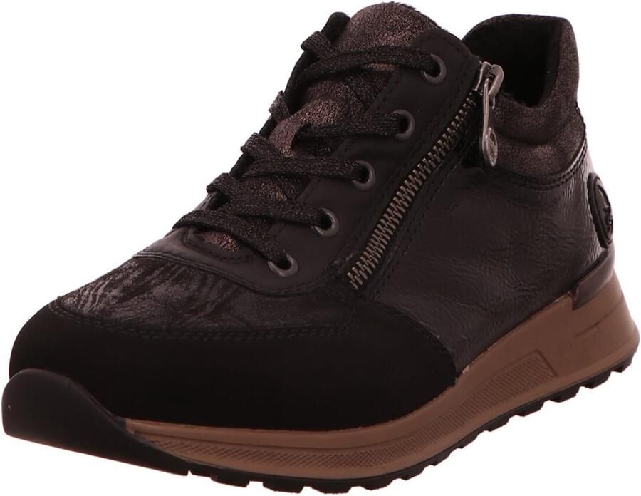 Rieker Sneakers hoog 'Schnürschuh Damen N1407-00 Leder-Mix in schwarz' bruin - Foto 12