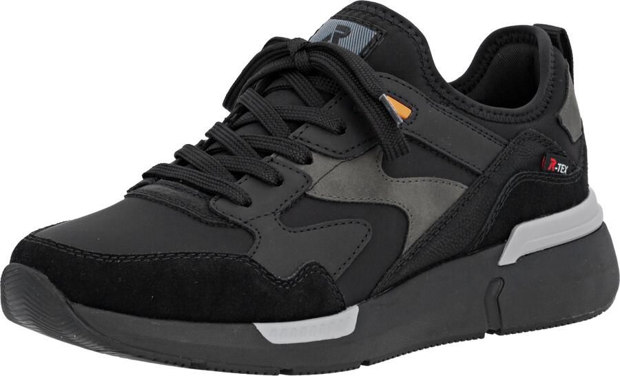 Rieker Sneakers laag antraciet lichtgrijs oranje zwart