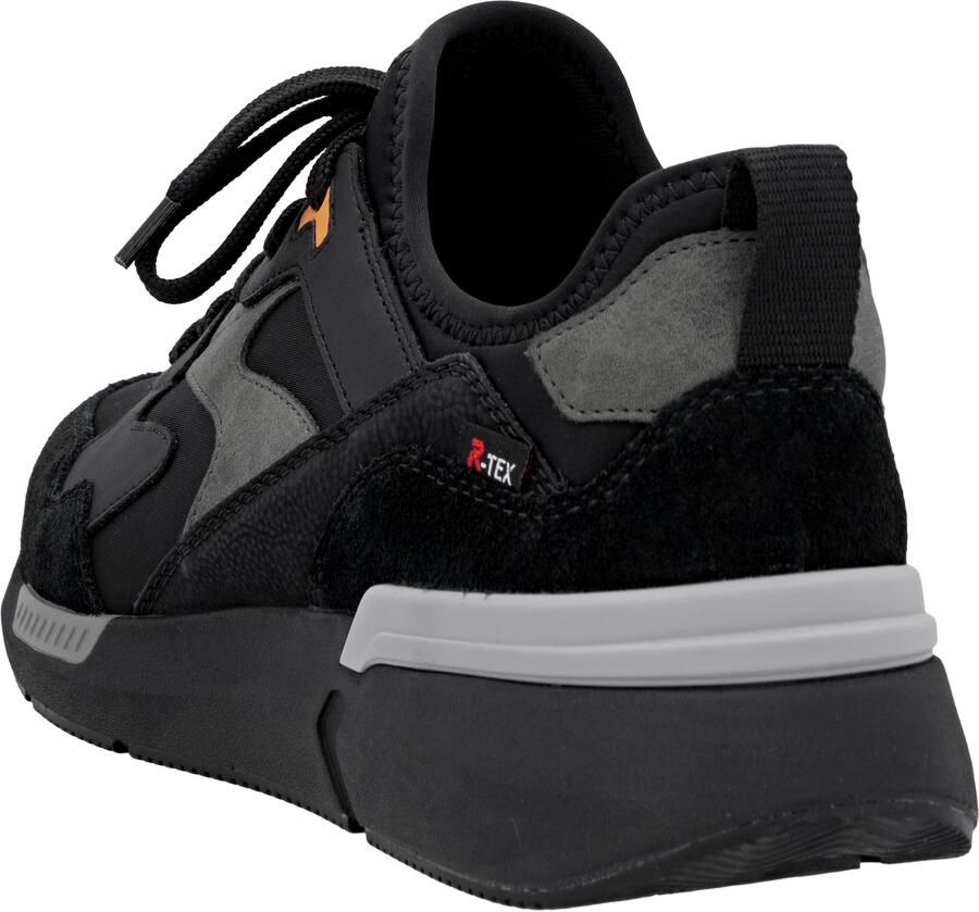 Rieker Sneakers laag antraciet lichtgrijs oranje zwart - Foto 2