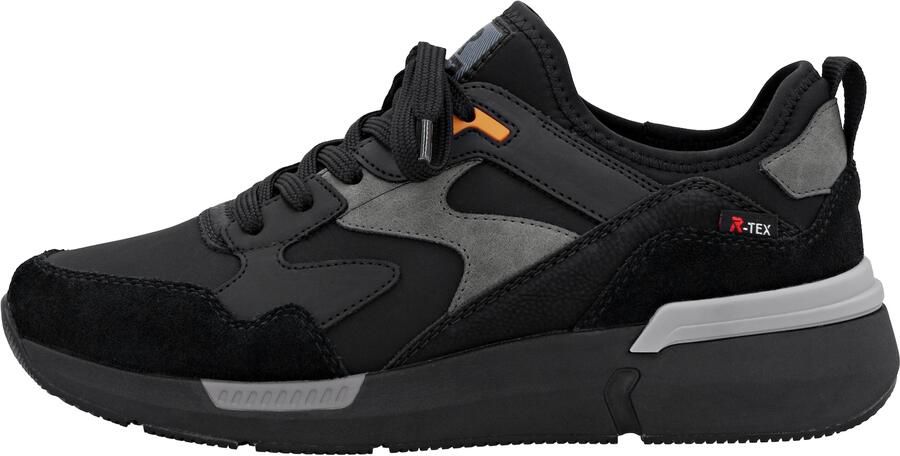 Rieker Sneakers laag antraciet lichtgrijs oranje zwart - Foto 4