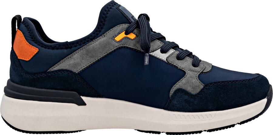 Rieker Sneakers laag blauw grijs lichtgrijs oranje - Foto 5