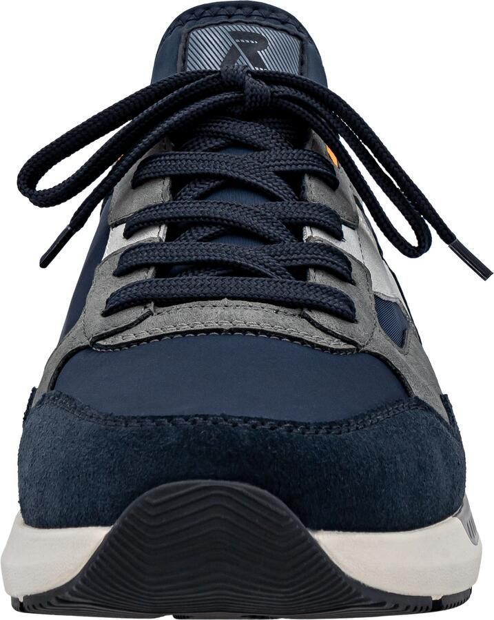 Rieker Sneakers laag blauw grijs lichtgrijs oranje - Foto 3