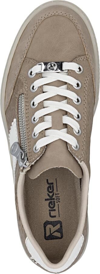 Rieker Sneakers laag donkerbeige wit - Foto 4
