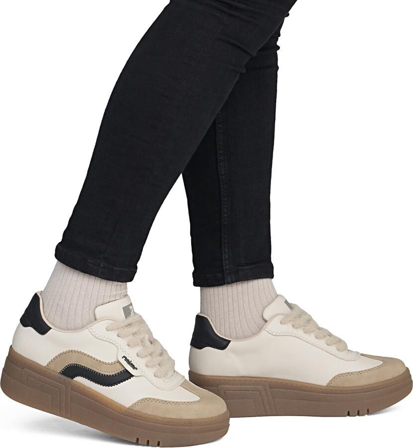 Rieker Sneakers laag ecru sand zwart - Foto 2