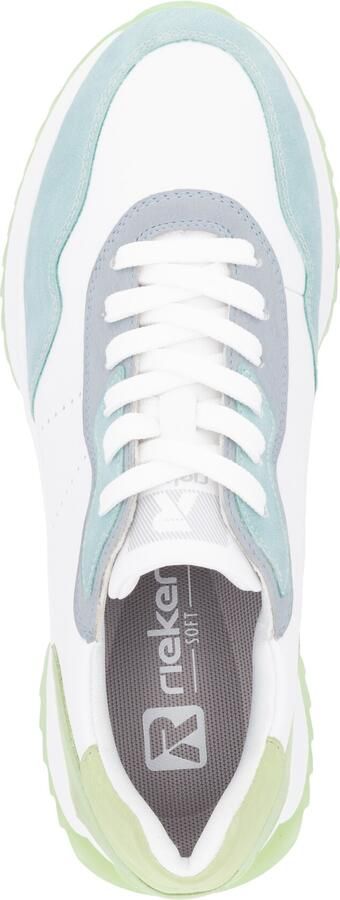 Rieker Sneakers laag lichtblauw lichtgroen wit - Foto 5