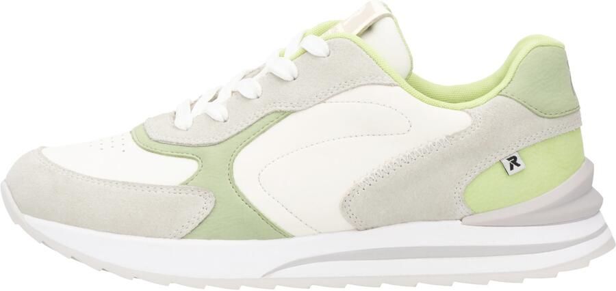 Rieker Sneakers laag lichtgrijs lichtgroen wit - Foto 2