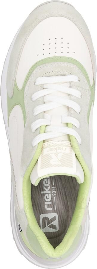Rieker Sneakers laag lichtgrijs lichtgroen wit - Foto 6