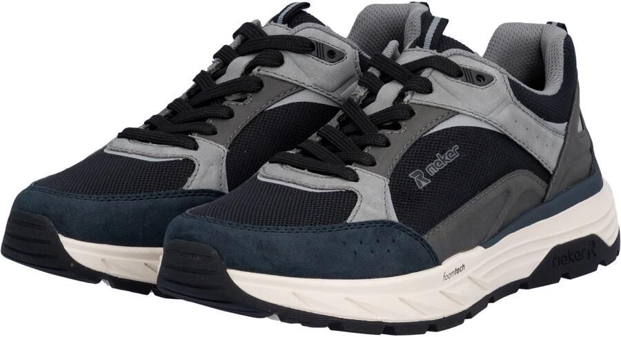 Rieker Sneakers laag navy lichtgrijs donkergrijs zwart - Foto 6