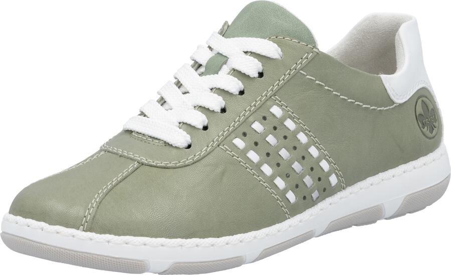 Rieker Sneakers laag olijfgroen wit - Foto 2