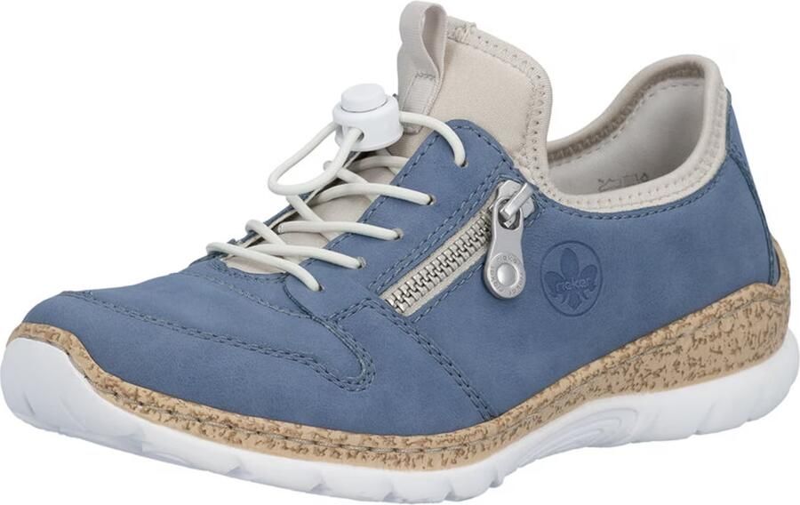Rieker Dames Slippers Sneakers Slippers Comfort MemoSoft N42G0-14 Blauw