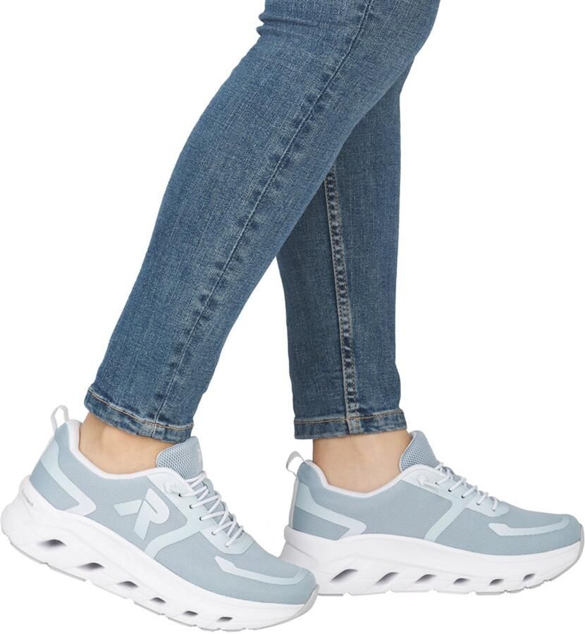 Rieker Dames Sneaker Low W3504-13 Blauw Schoenen - Foto 7