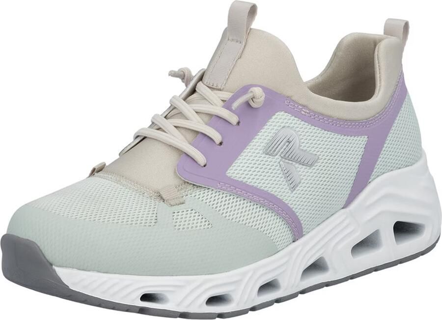 Rieker Sneakers laag taupe mintgroen sering - Foto 2