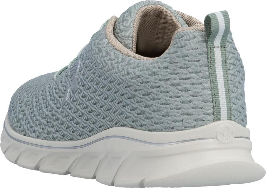 Rieker Sneakers laag zilvergrijs pastelgroen - Foto 3