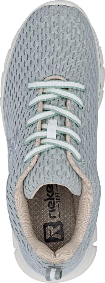Rieker Sneakers laag zilvergrijs pastelgroen - Foto 7