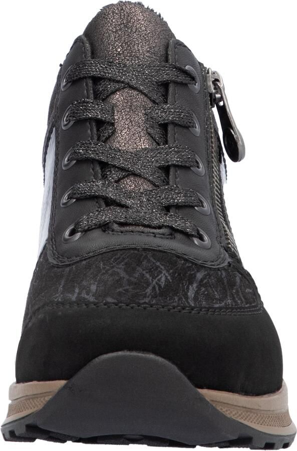 Rieker Sneakers hoog 'Schnürschuh Damen N1407-00 Leder-Mix in schwarz' bruin - Foto 3