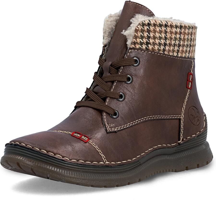Rieker Veterlaarsjes beige bruin zwart