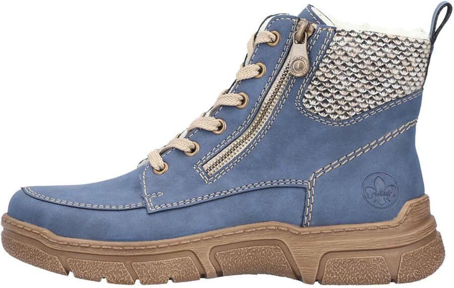 Rieker Veterlaarsjes beige duifblauw - Foto 2