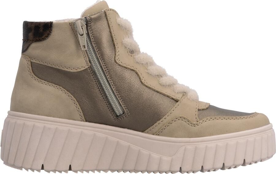 Rieker damessneakers met hoge schacht beige luipaardprint