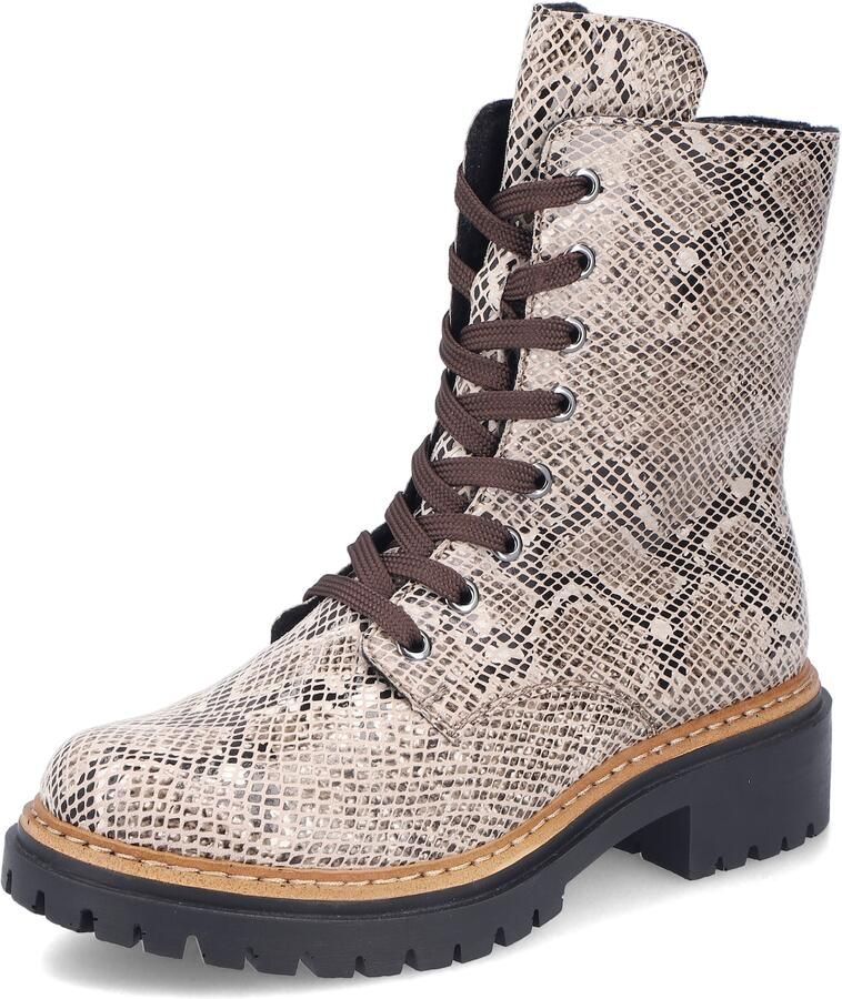 Rieker dames enkellaarsjes 72627-64 beige slangprint - Foto 2