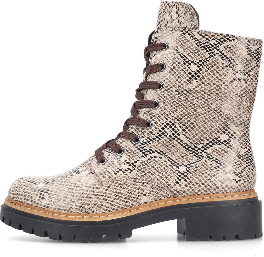Rieker dames enkellaarsjes 72627-64 beige slangprint - Foto 7