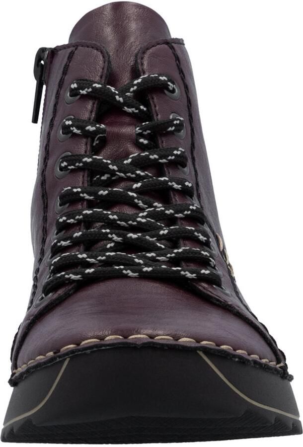 Rieker Hoge veterschoenen Veterenkellaars High Top Sneaker plateaubots met profielzool - Foto 7