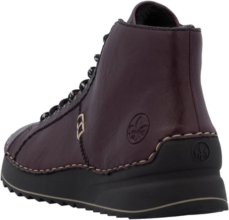 Rieker Hoge veterschoenen Veterenkellaars High Top Sneaker plateaubots met profielzool - Foto 4