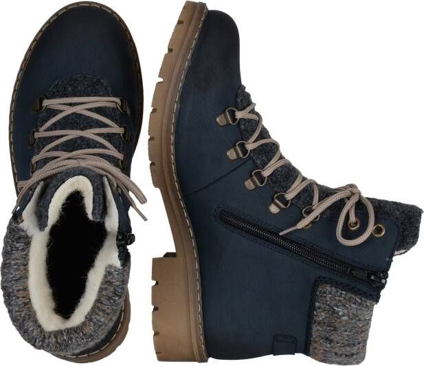 Rieker Winterlaarsjes winterlaarzen veterschoenen met gebreide rand en -tex - Foto 13