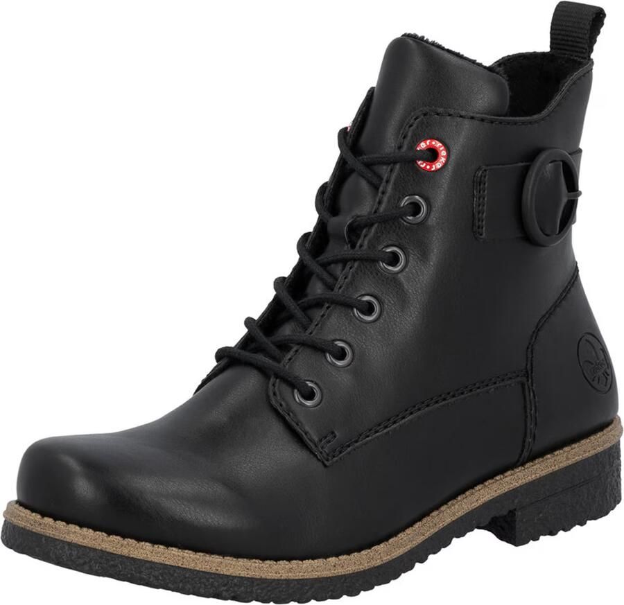 Rieker Veterlaarsjes Veterboots enkellaarsjes blokhak met decoratieve siergesp - Foto 5