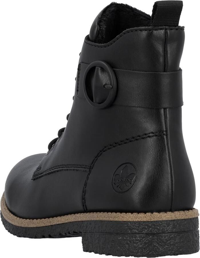 Rieker Veterlaarsjes Veterboots enkellaarsjes blokhak met decoratieve siergesp - Foto 6