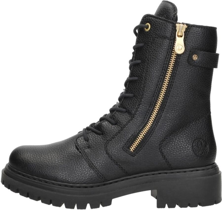 Rieker Winterlaarsjes Veterboots veterlaarsjes blokhak met markante profielzool