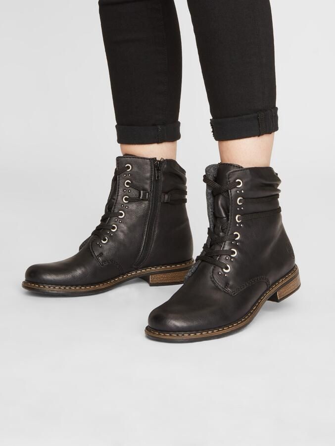 Rieker Hoge veterschoenen winterboots blokhak enkellaarsjes met subtiele studs - Foto 6