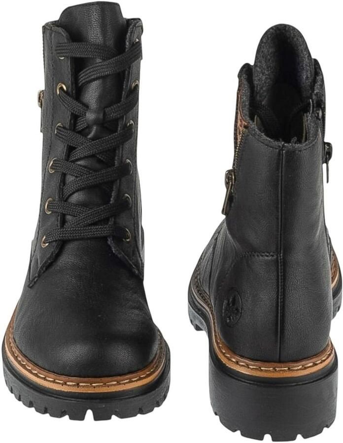 Rieker Veterlaarsjes lace-up boots block heel with practical inner zipper - Foto 5