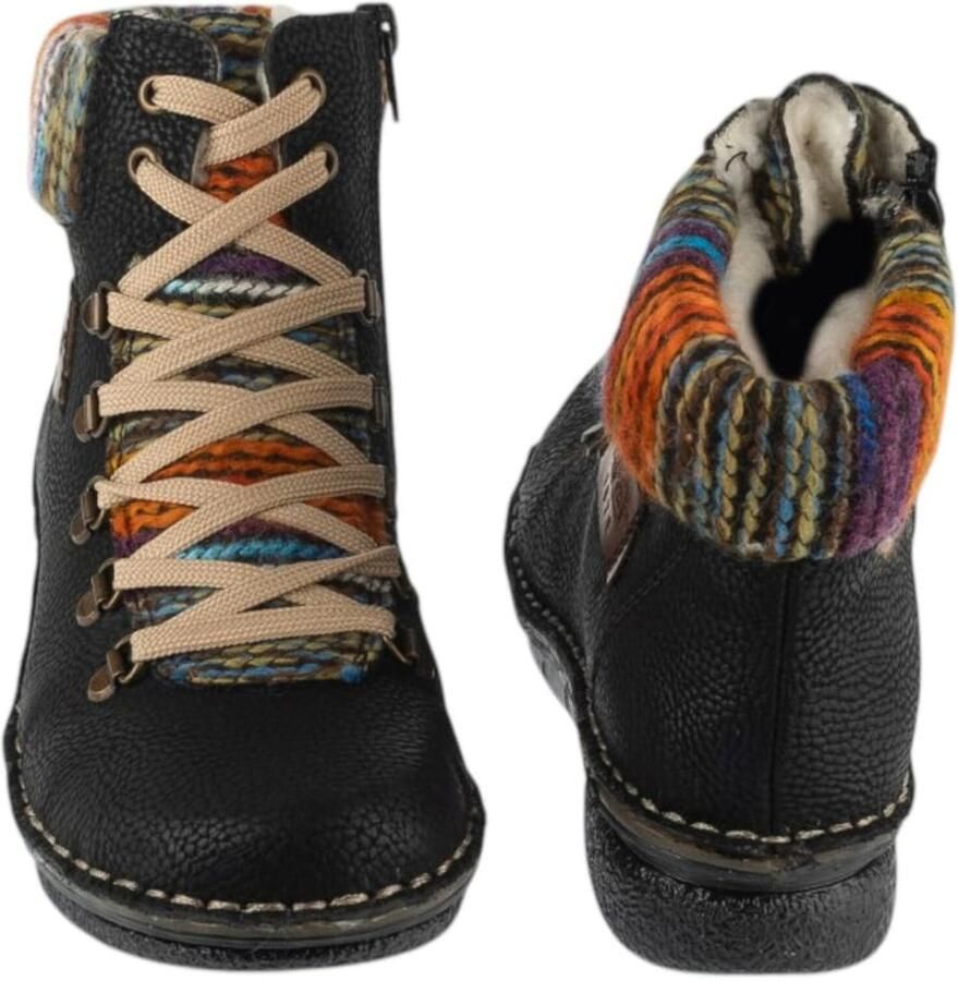 Rieker Zwarte Casual Enkellaarsjes Black Dames - Foto 3