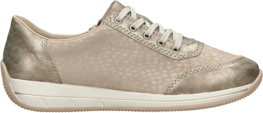 Rieker Beige en parelgrijze sneaker met stippenpatroon Multicolor Dames